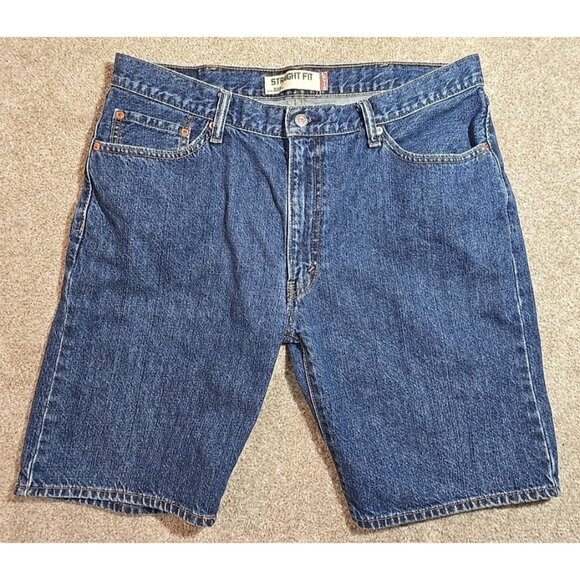 Levi's 505 Straight Fit Jean Denim Shorts Med Blue Wash Preppy Dad Men's Size 38 - Picture 2 of 9